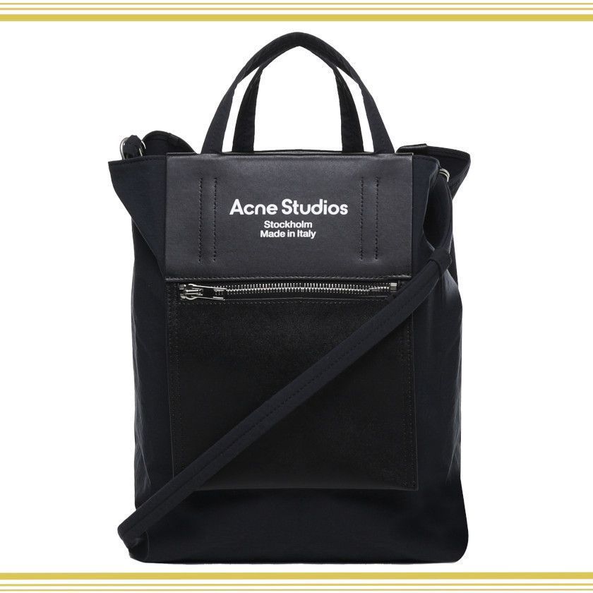 Acne Studios アクネ ロゴ ナイロン ペイパリー トートバッグ-