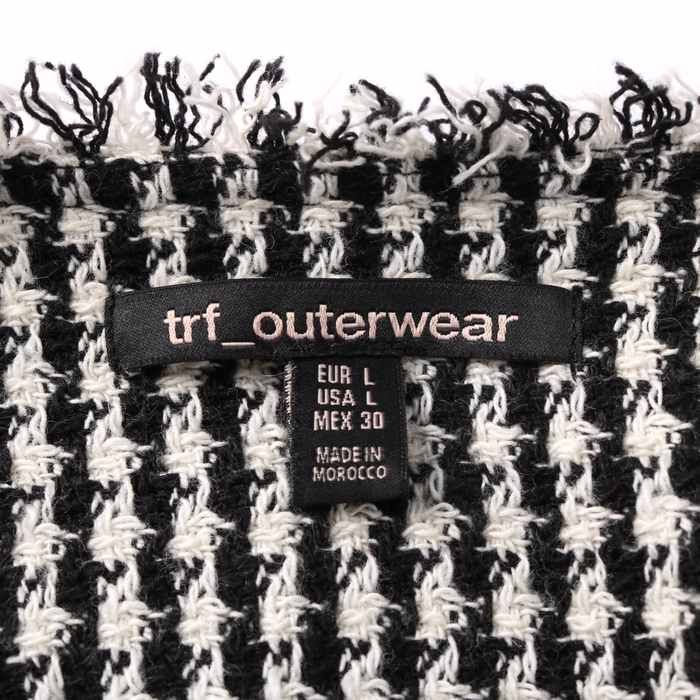 ザラ trf_outerwear ブルゾン ジャケット フルジップ ツイード アウター レディース Lサイズ ネイビー ZARA ザラ trf_outerwear ブルゾン ジャケット フルジップ ツイード