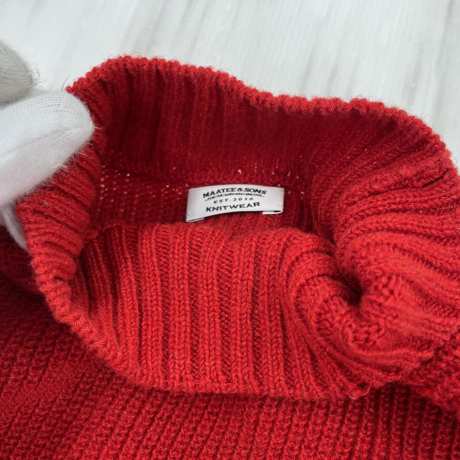 MAATEE＆SONS/強撚SHETLAND FINELAMB ARMY/2/レッド - メルカリ