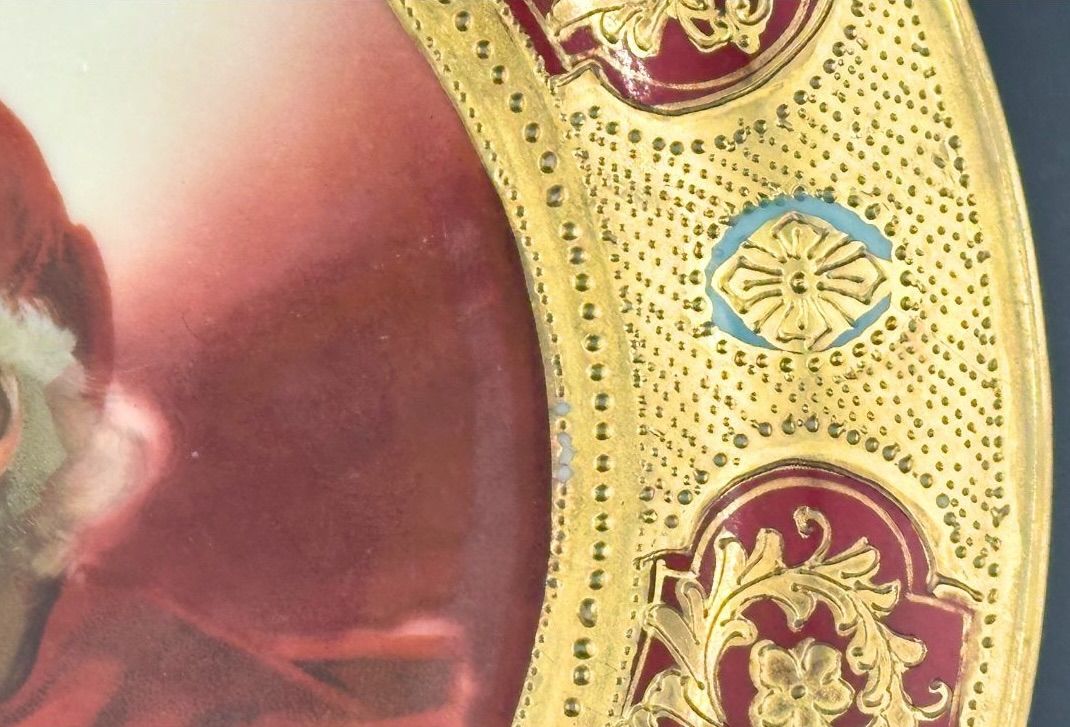 希少】初期オールドノリタケ アンティーク飾皿 メープルリーフ印 豪華