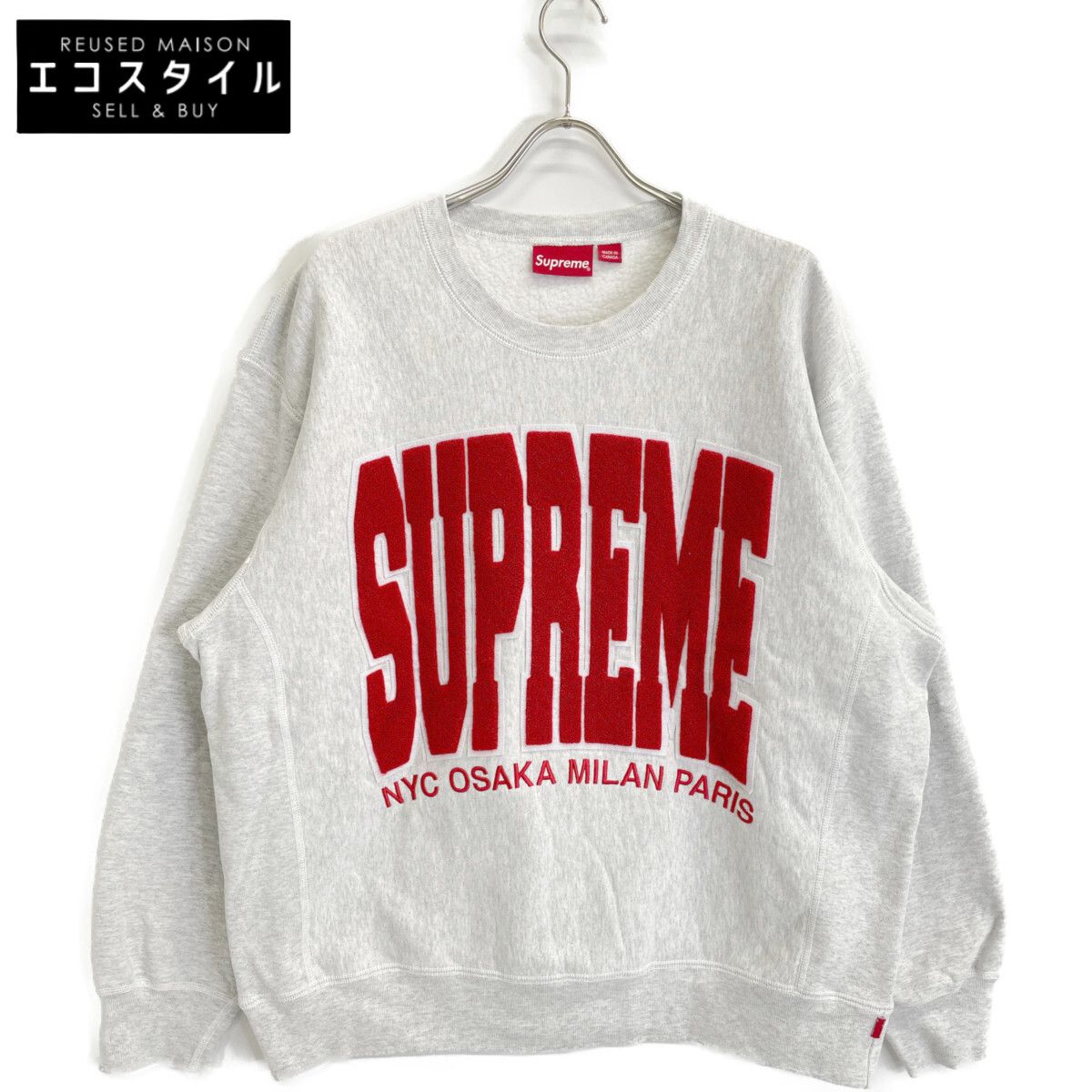 Supreme シュプリーム 21AW ｸﾞﾚｰ Cities Arc Crewneck L