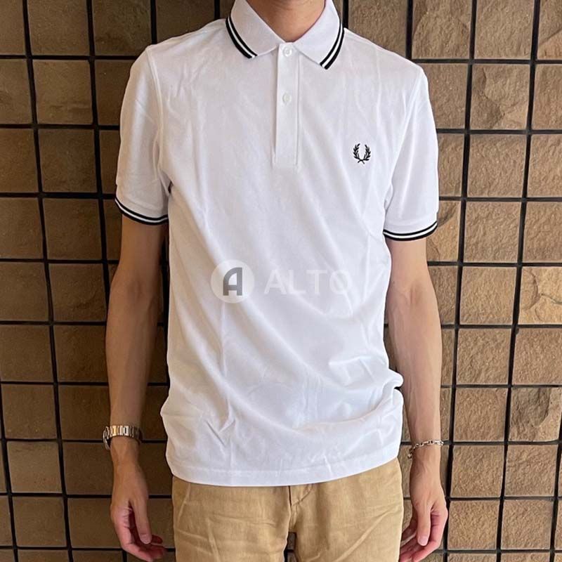 ☆2025春夏新入荷☆FRED PERRY フレッドペリー M3600 ポロシャツ 刺繍入り 半袖 ホワイト メンズ