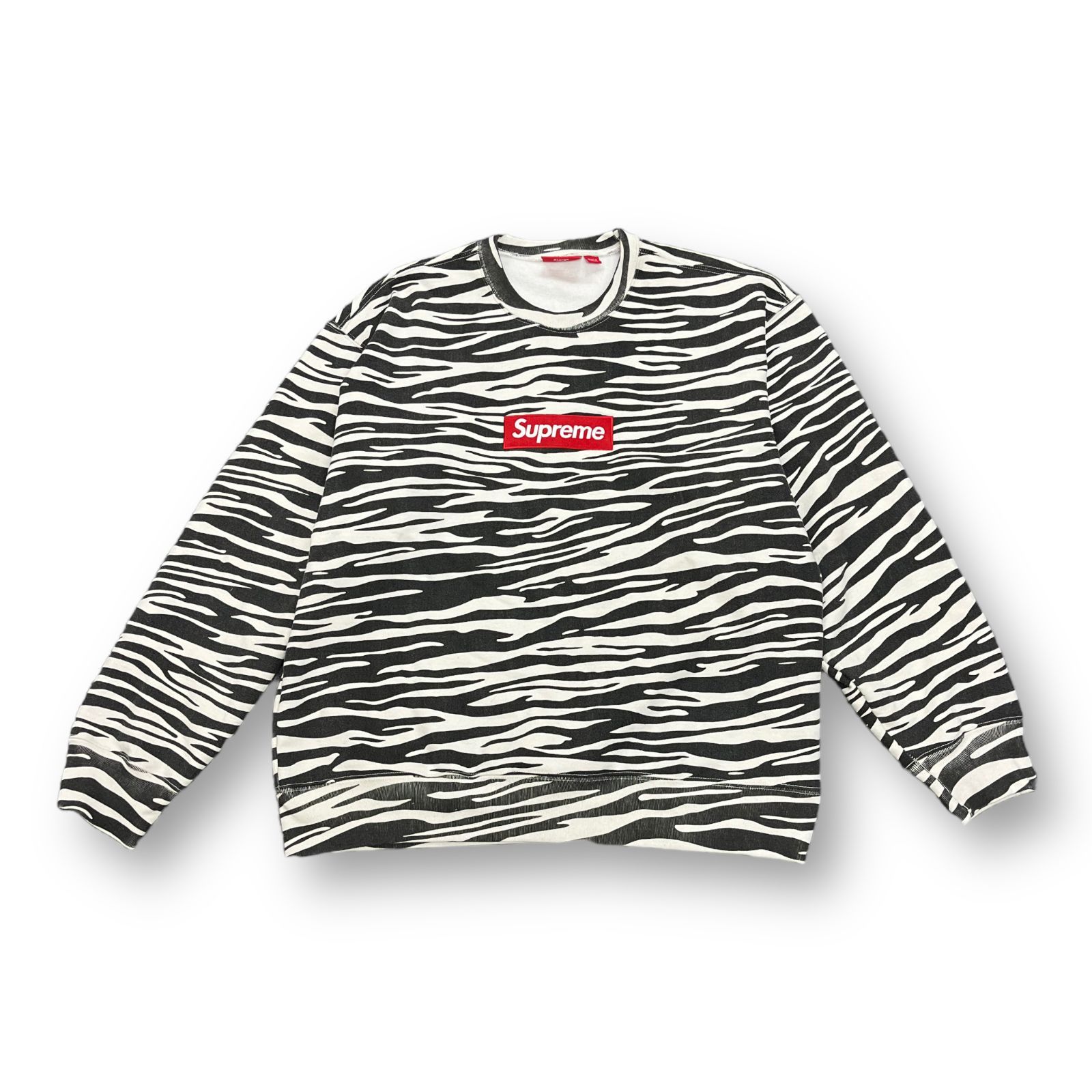 Supreme Box Logo Crewneck Zebra ゼブラ XL