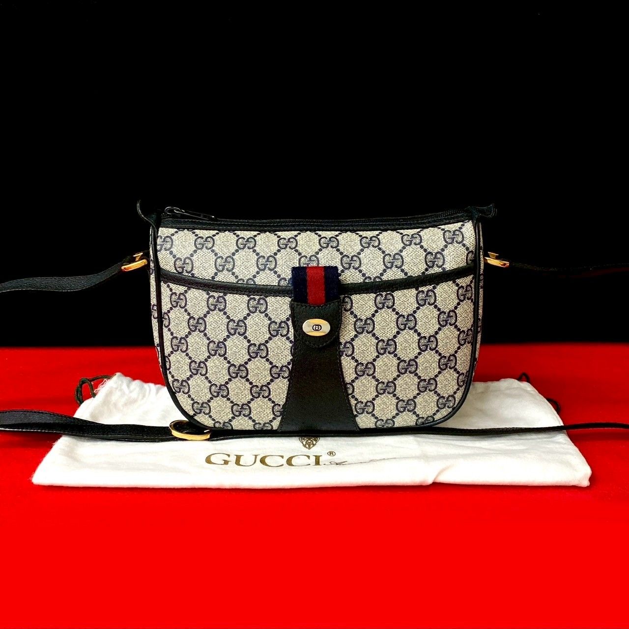 【OLD GUCCI】ビジネスバッグ　シェリーライン　ゴールド金具　ブラック 楽天市場】GUCCI グッチ ヴィンテージ シェリーライン オールド