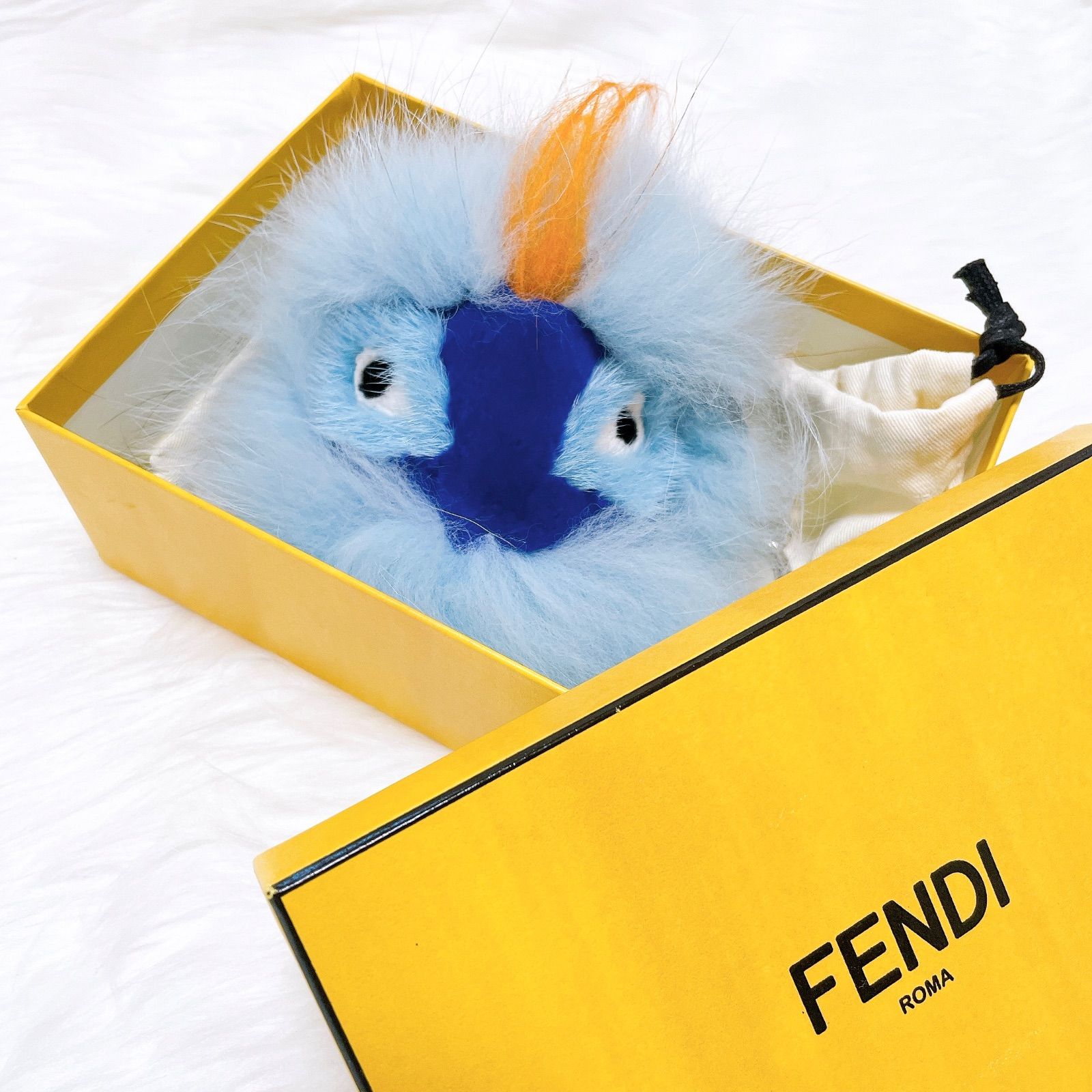最終値下げ!フェンディ　モンスターチャーム FENDI モンスター バック バグズ チャーム 箱あり ブルー - メルカリ