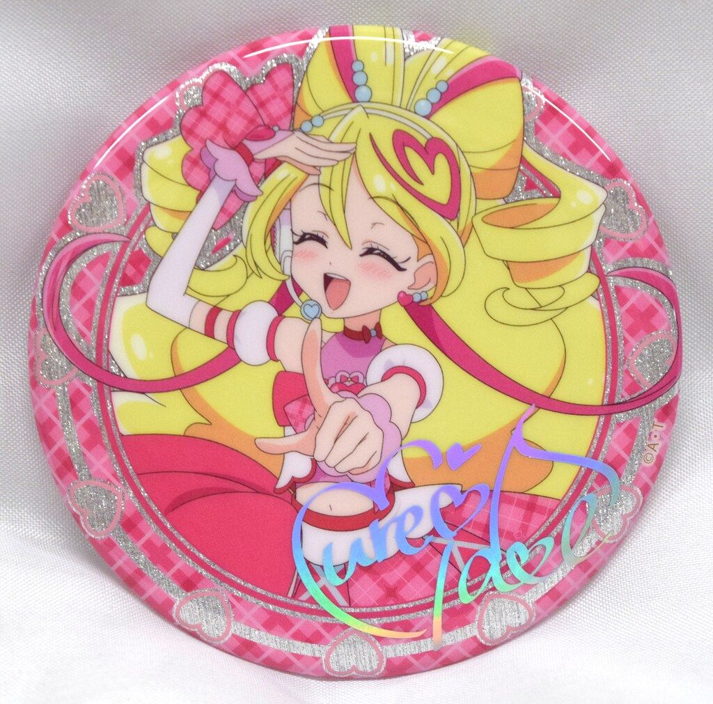 キュアアイドル 缶バッジ　キミとアイドルプリキュア展キミと会える瞬間！ 東映アニメーション キミとアイドルプリキュア♪展 キミと会える