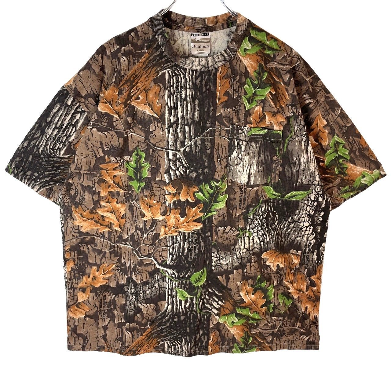 ジャージーズJerzees outdoors半袖Tシャツ胸ポケT迷彩リアルツリー 