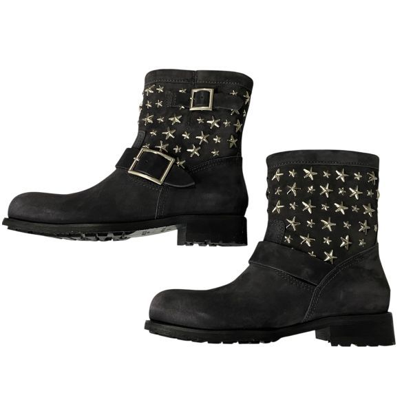 ● ジミーチュウ Jimmy Choo スタースタッズ エンジニアブーツ 39 1|2 24.5cm レディース 5D993 WWW_WOWDIGSITE_COM