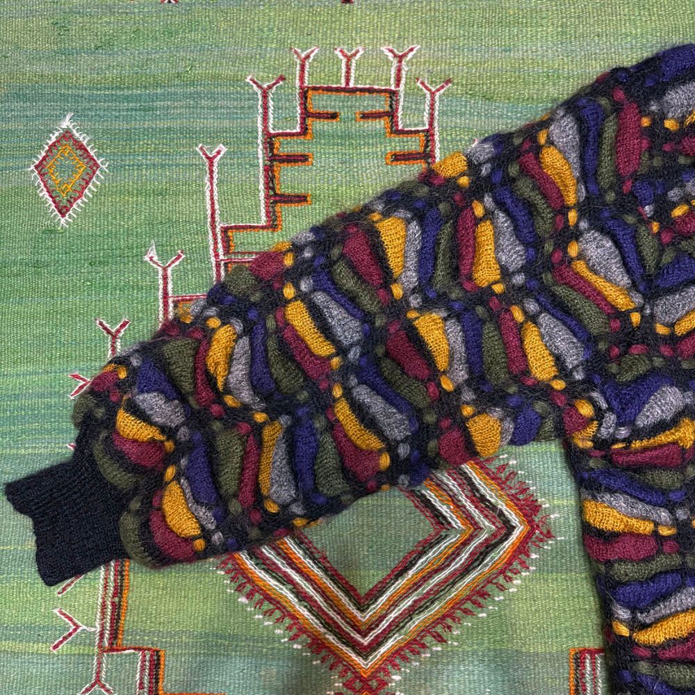 90s　ビンテージ　3Dニット　立体編み　カーディガン　ネイティブ柄　幾何学模様 90s ビンテージ 3Dニット 立体編み カーディガン ネイティブ柄 幾何学模様