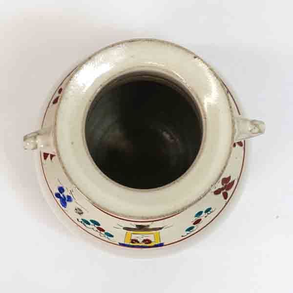 赤膚焼 大塩昭山　小鉢 赤膚焼 大塩昭山 ◇【花器】赤膚焼/大塩昭山作 最高 奈良絵 耳付花器