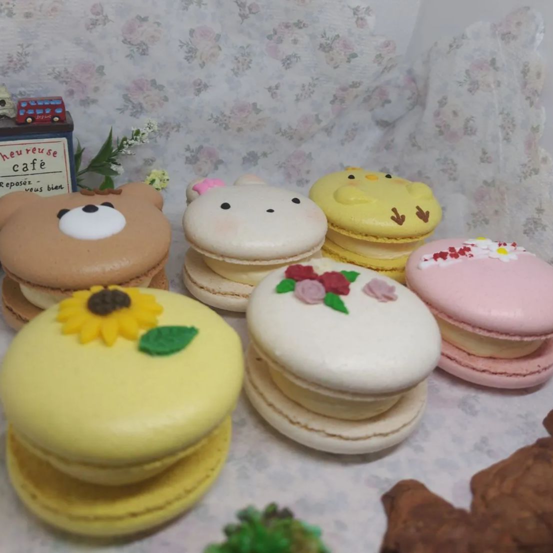 マカロン6個『フラワー＆どうぶつ』 ボリューム満点！直径5.5