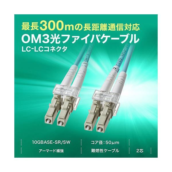 MMMさま AJ838A ファイバチャネル 【白髪】 OM3 🌱 ケーブル 30m (LC-LC)