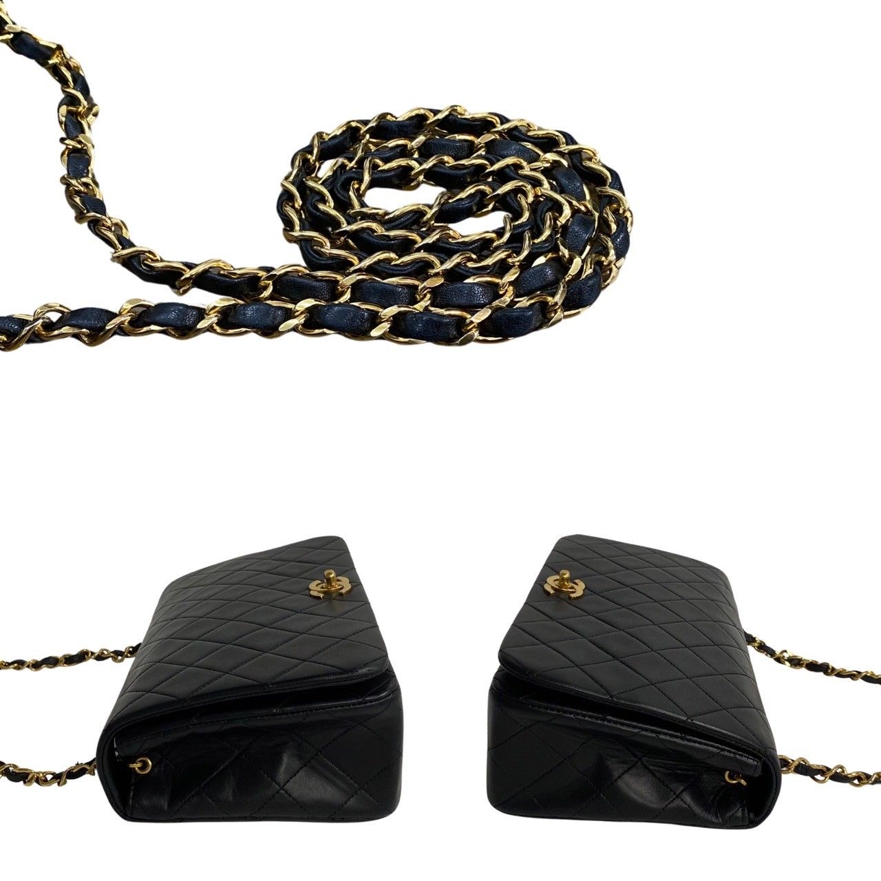 極美品 CHANEL マトラッセ ラムスキン チェーン ショルダー シール付 極 美品 カード シール有 1番台 CHANEL シャネル マトラッセ