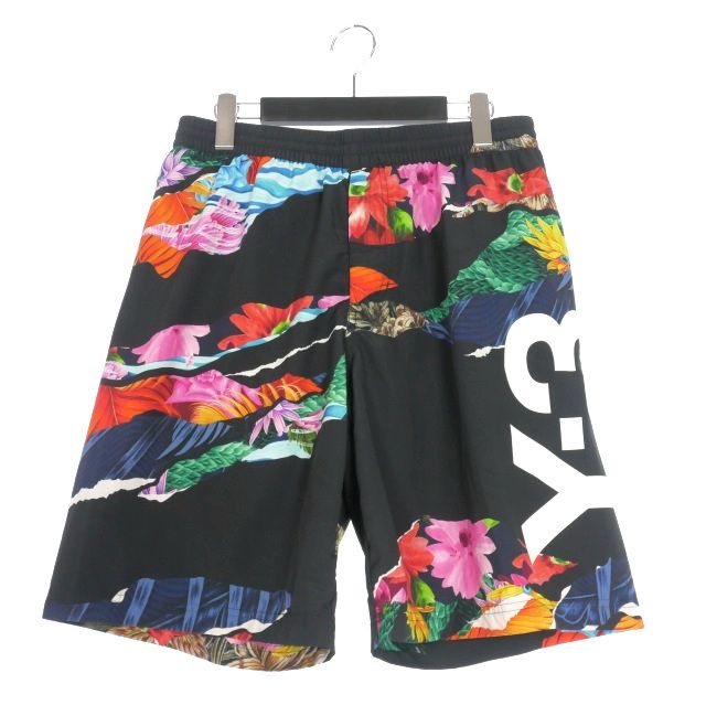 ワイスリー Y-3 ヨウジヤマモト M CH2 AOP SWIM SHORTS 総柄 ショートパンツ ショーツ M ブラック 黒 HG6107