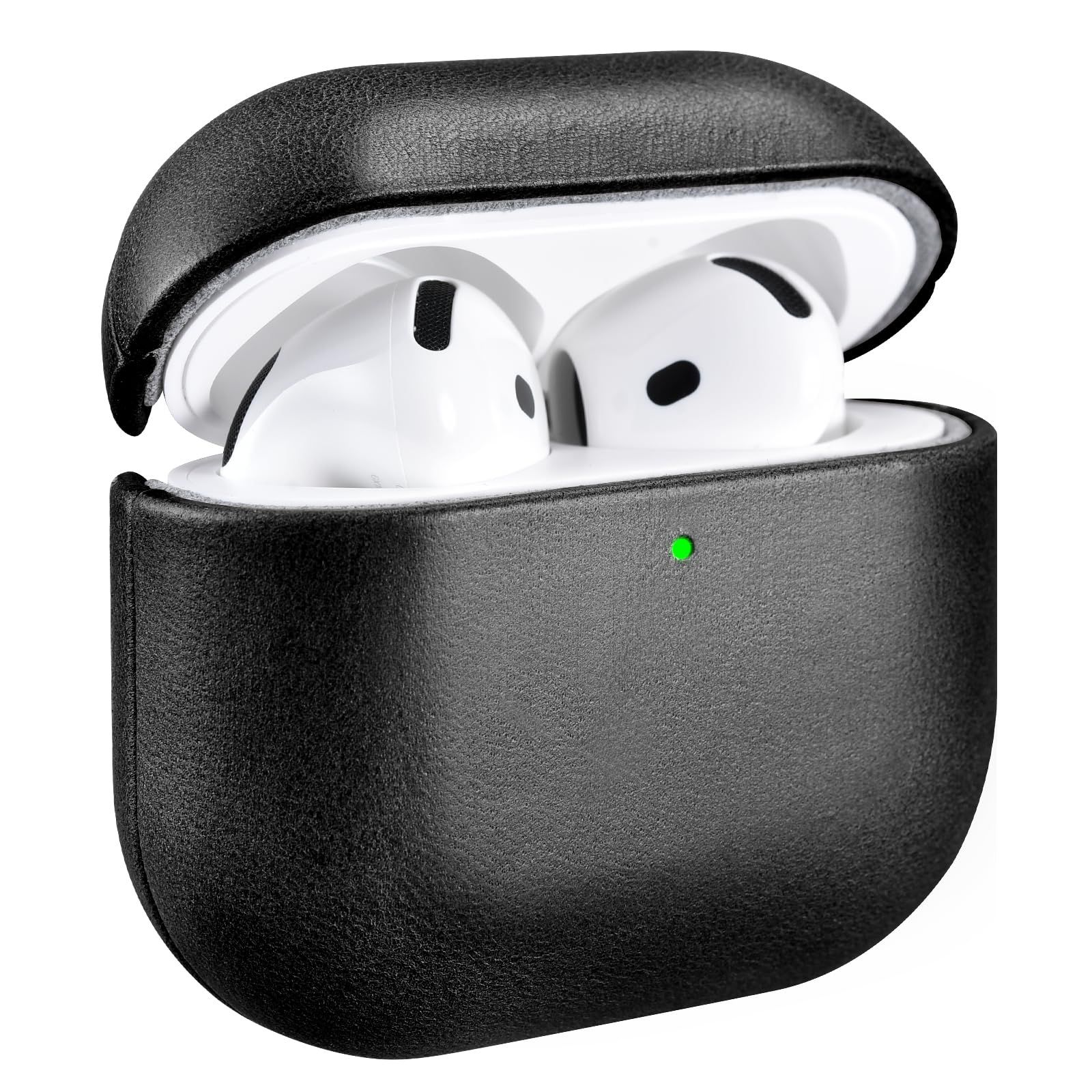 全面保護 分離式 カバー エアーポッズ4 レザーケース ケース ケース 4 装着充電可能 4 AirPods LEDライト可視 AirPods 保護ケース ワイヤレス充電対応 耐衝撃 本革(2024年9月発売専用)落下防止 持ち