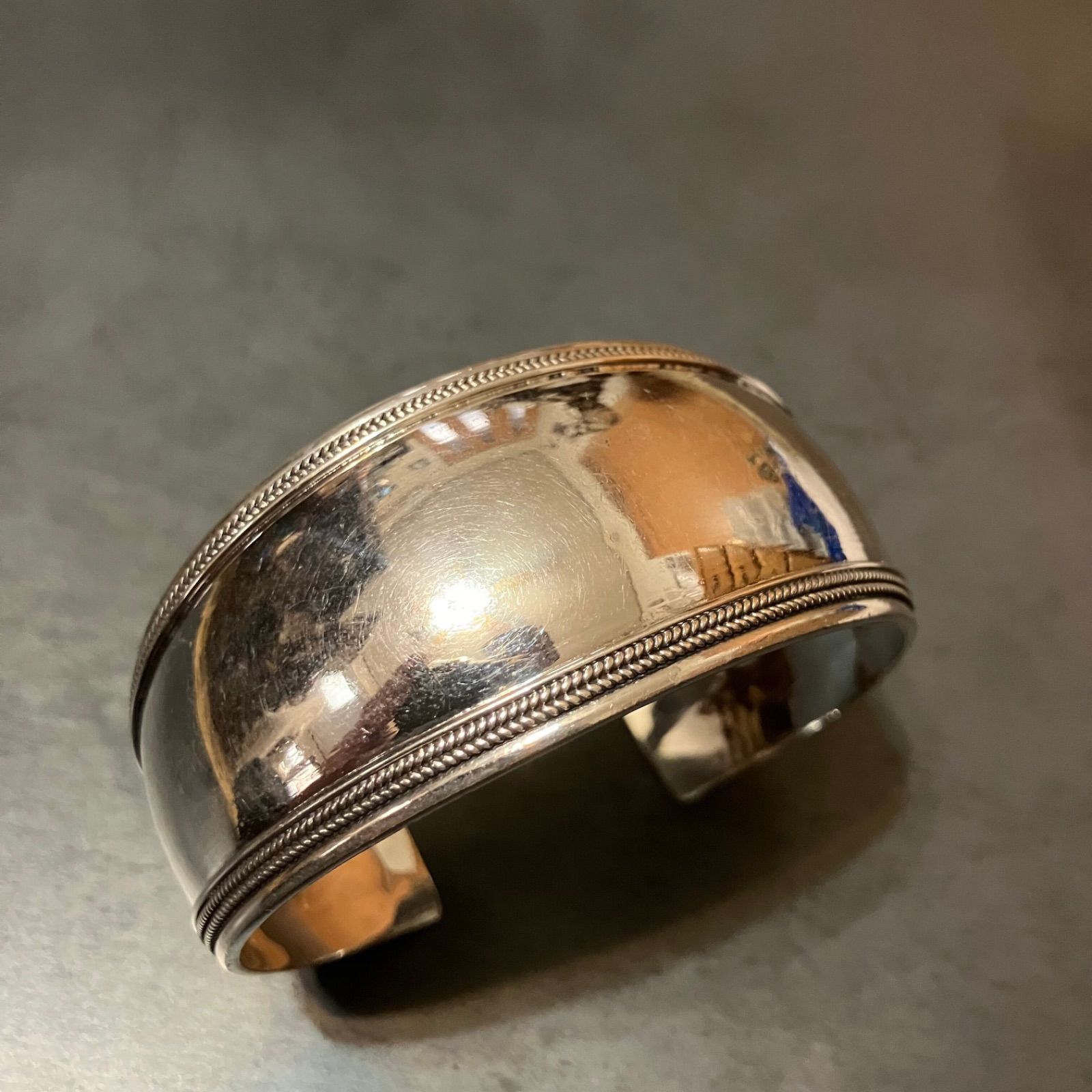 SILVER925 WIDE TRIBAL DESIGN BANGLE/BRACELET /シルバー