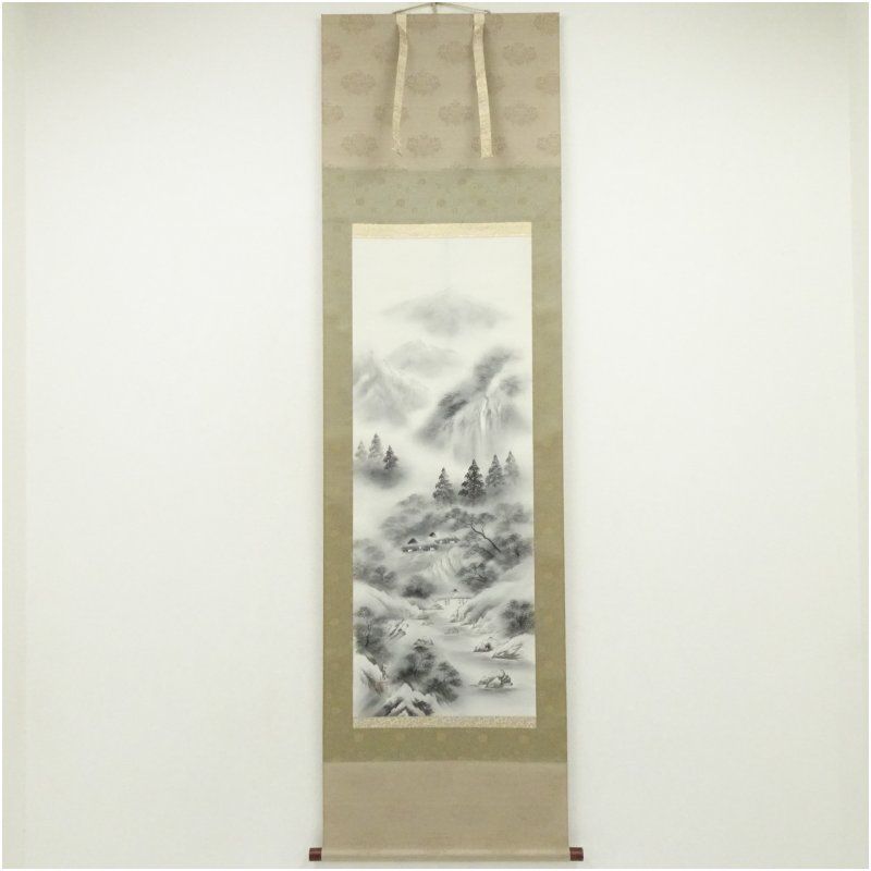 掛軸 陽裕『四睡之図』禅画 美品 良好品 絹本 肉筆 共箱(桐箱入り)付 掛け軸 玉鳳筆 水墨山水 肉筆絹本掛軸（共箱） 掛け軸 床の間 書