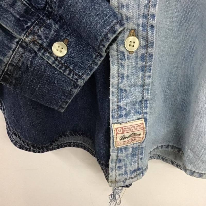 USED 古着 シャツ、ブラウス 長袖 長袖シャツ 無地シャツ カラーシャツ デニムシャツ