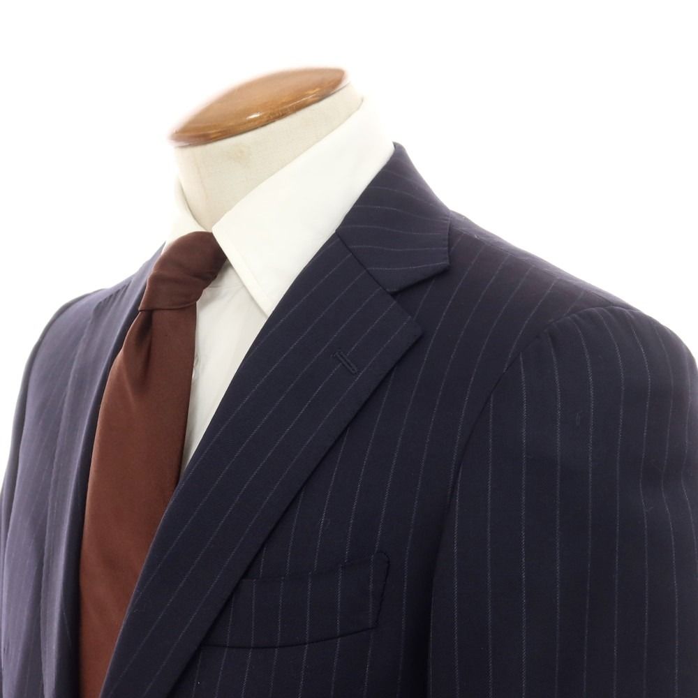 中古】ビームスエフ BEAMS F ツイルウール ストライプ 3つボタンスーツ