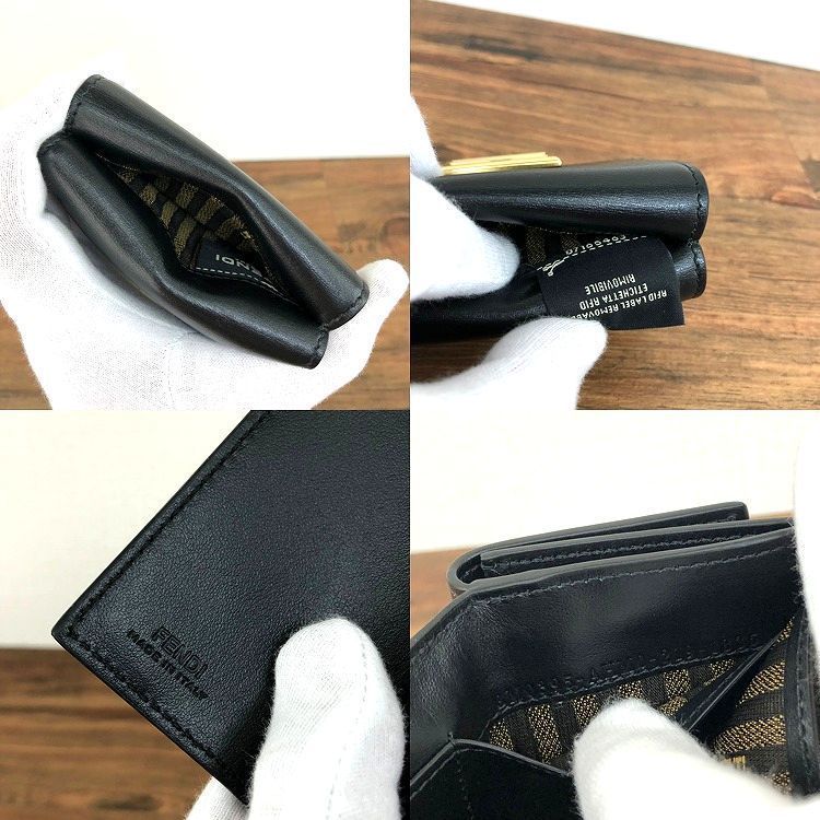 未使用品 FENDI 三つ折り財布 8M0395 ブラック 374 | www.cafp.ma