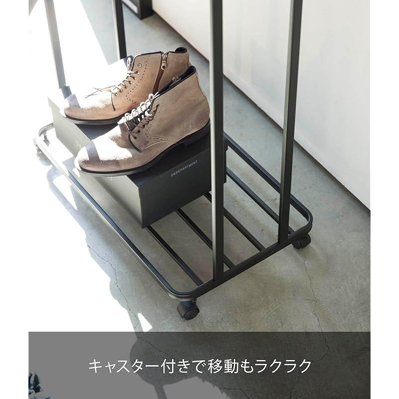 山崎実業(Yamazaki) ハンガーラック 節約 タワー キャスター付き