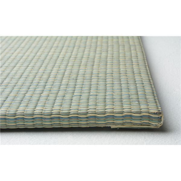 置き畳/ユニット畳 【約幅65×奥行65×高さ1.5cm ブルー】 い草100％ 軽量 防滑 空気清浄 キズ防止 『四季 しき』【代引不可】