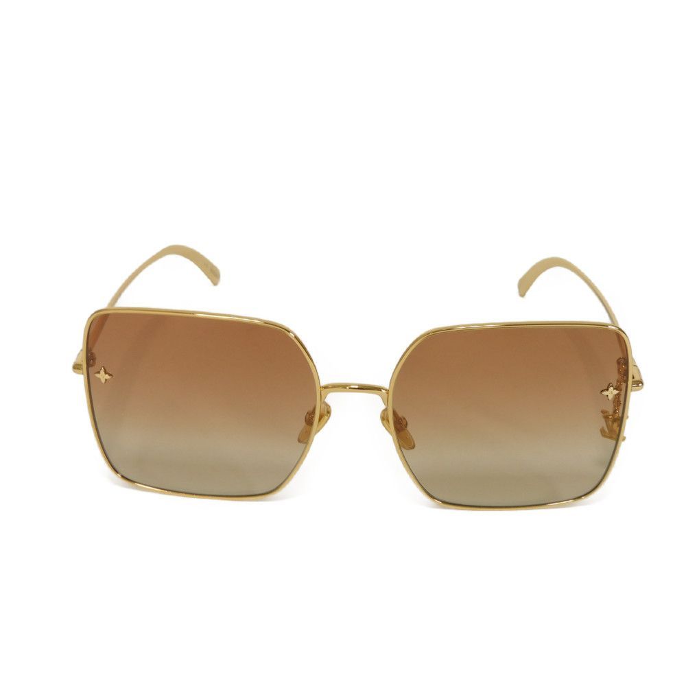 LOUIS VUITTON ルイ・ヴィトン LVチャーム スクエア フラワー ゴールド