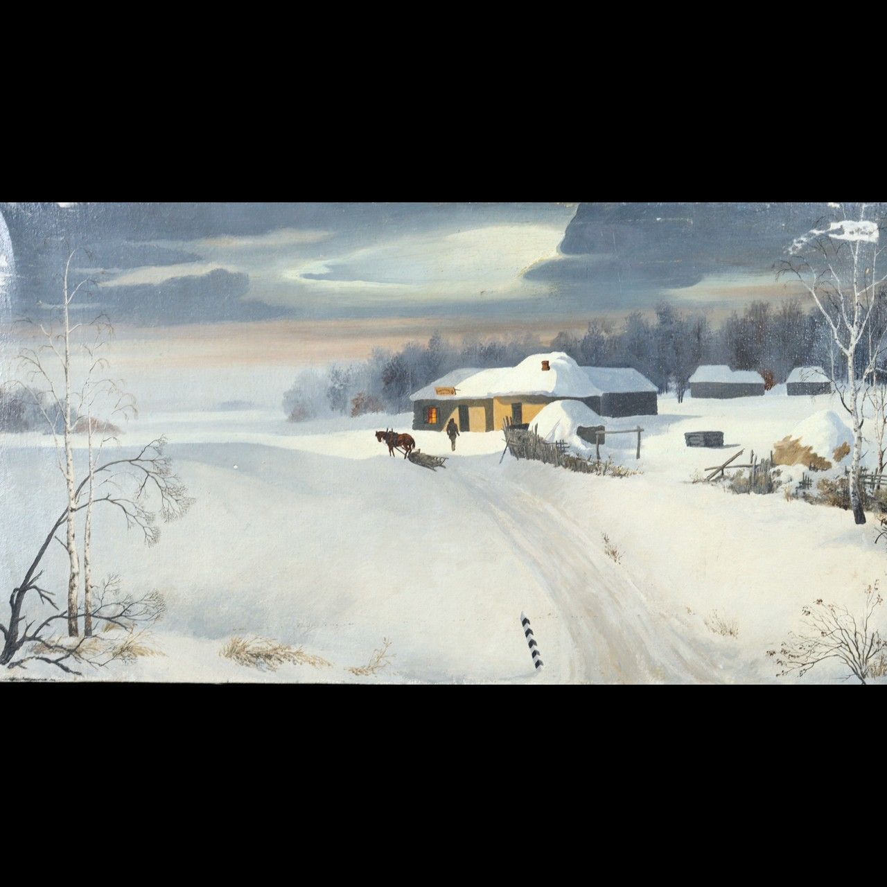 外国人画家 「風景画」 肉筆油彩12号 唐物 骨董 古美術 楾 S57-S