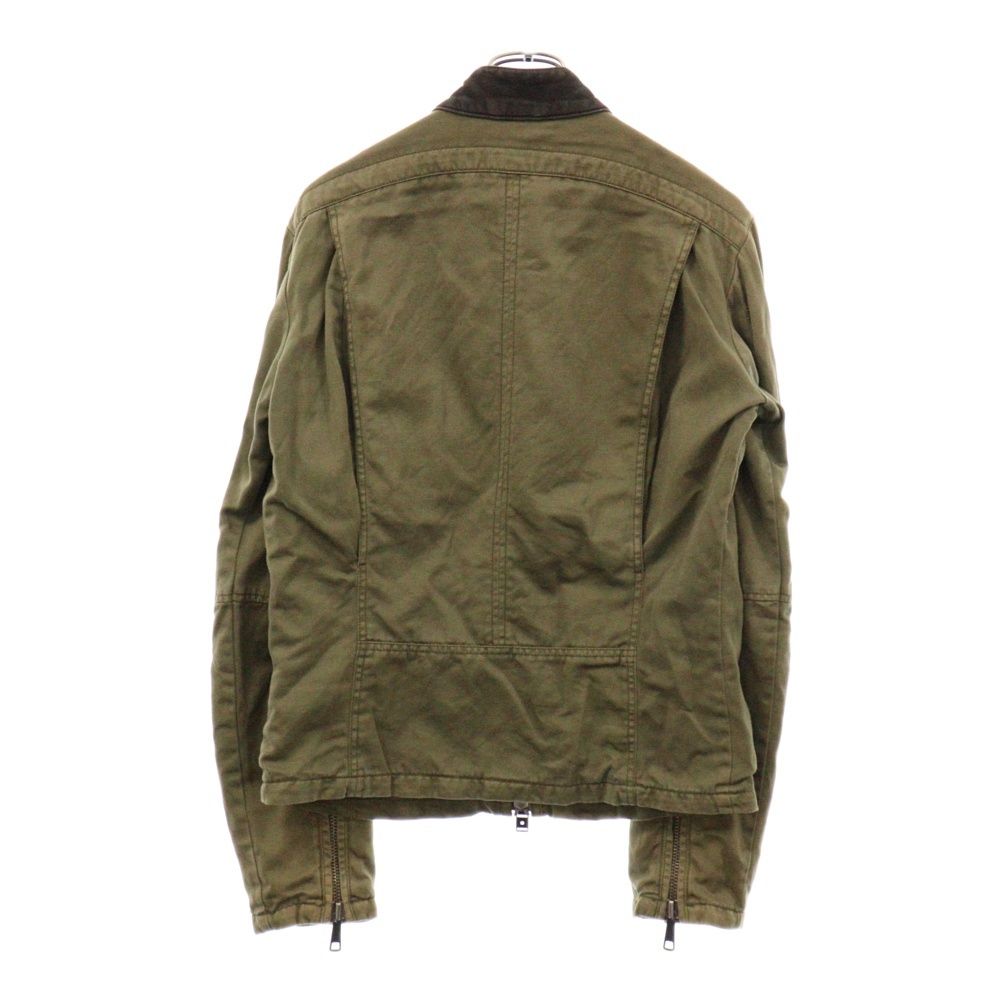 DIESEL (ディーゼル) レザーカラー 多重ジップ ミリタリージャケット