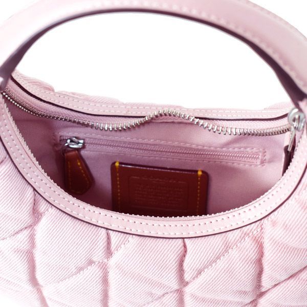 コーチ バッグ COACH デニム レザー 三日月型 キルティング カルメン