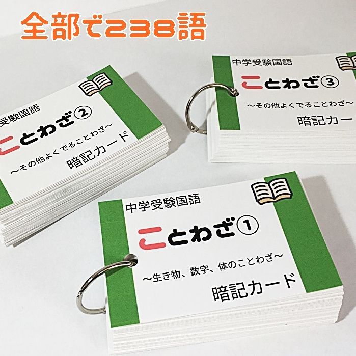 ○【065】中学受験国語 ことわざの暗記カード 中学入試
