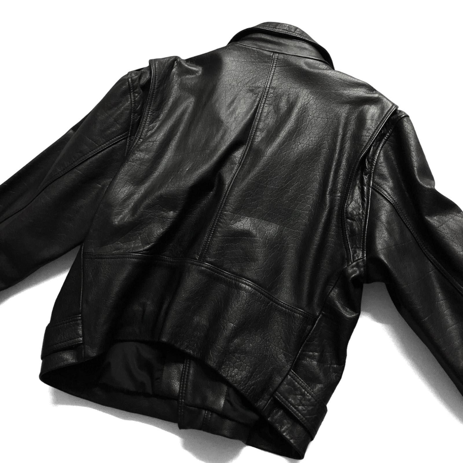 美品】ZARA ザラ ダブルライダースジャケット バッファロー レザー 水 