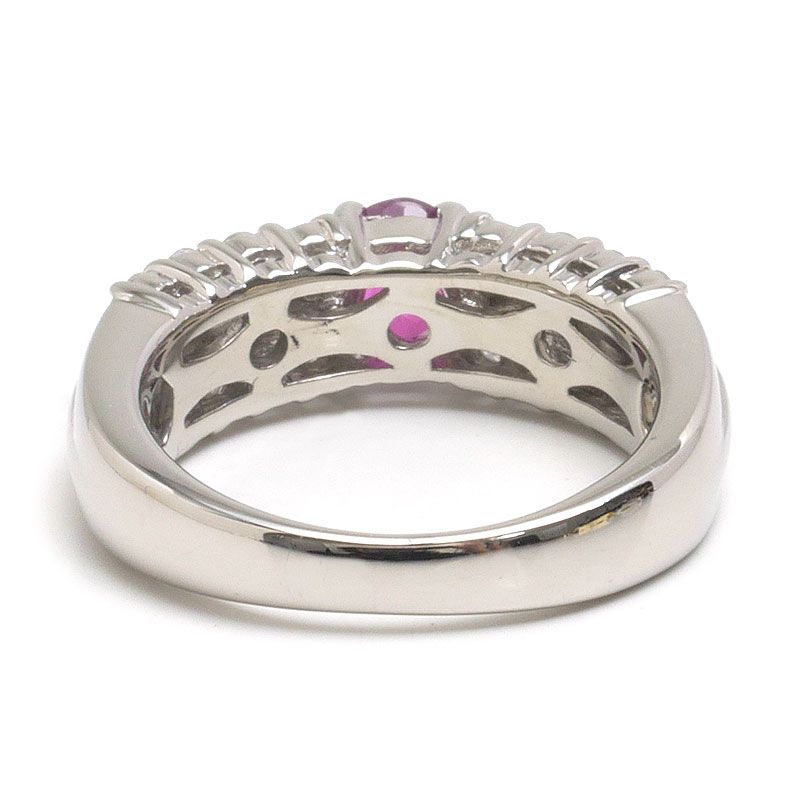 pt850 リング 指輪 ルビー ダイヤモンド 8号 ルビーダイヤモンドリング 約8.5号 PT850・R0.51ct・D0.40ct