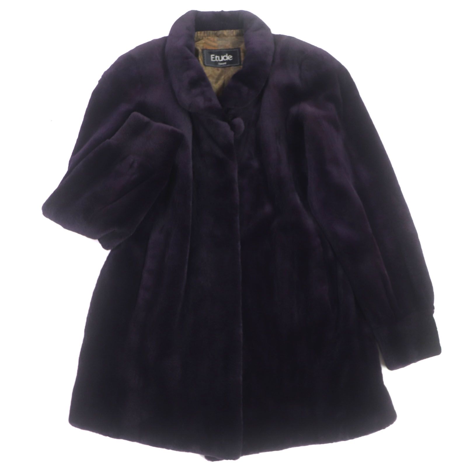 美品 SAGA MINK サガミンク 柔らか裏地刺繍 ミンクファー コート