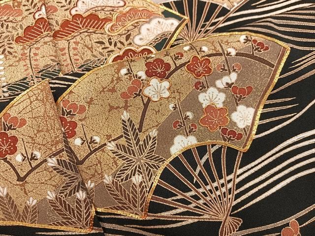 平和屋着物○アンティーク 大正ロマン 小紋 乱菊 金彩 正絹 逸品