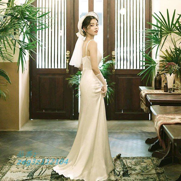 リボンがキュートフレンチチューブトップ✨メインウェディングドレス　前撮り　結婚式 リボンがキュートフレンチチューブトップ✨メインウェディングドレス