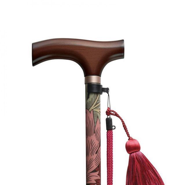 フジホーム ウィリアム モリス 折畳 ステッキ ハニーサックル＆チューリップ 杖 5段階調節 歩行サポート プレゼント 化粧箱入り WB 5108 敬老の日