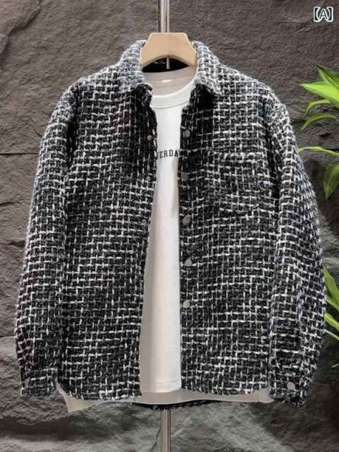 [XL]秋冬 コーデ メンズ  服 シンプル ファッション オシャレ 大人 かっこいい 大きいサイズ ストリート 紳士服  綿 ジャカード シャツ ジャケット カップル兼 アウタージャケット