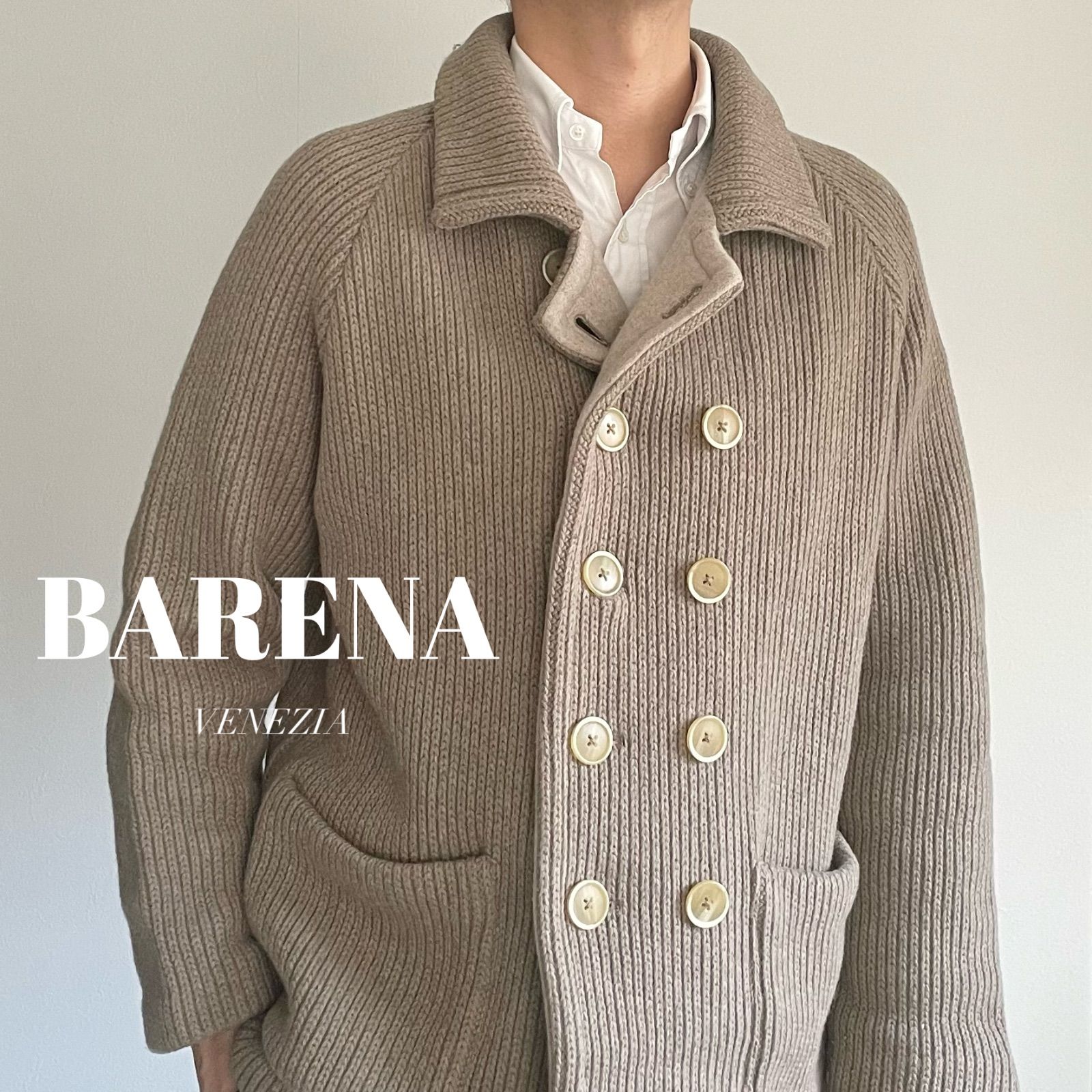 良品】 BARENA / NEPENTHES展開品 ウールナイロン 畦編みニット Pコート ニット ジャケット - メルカリ