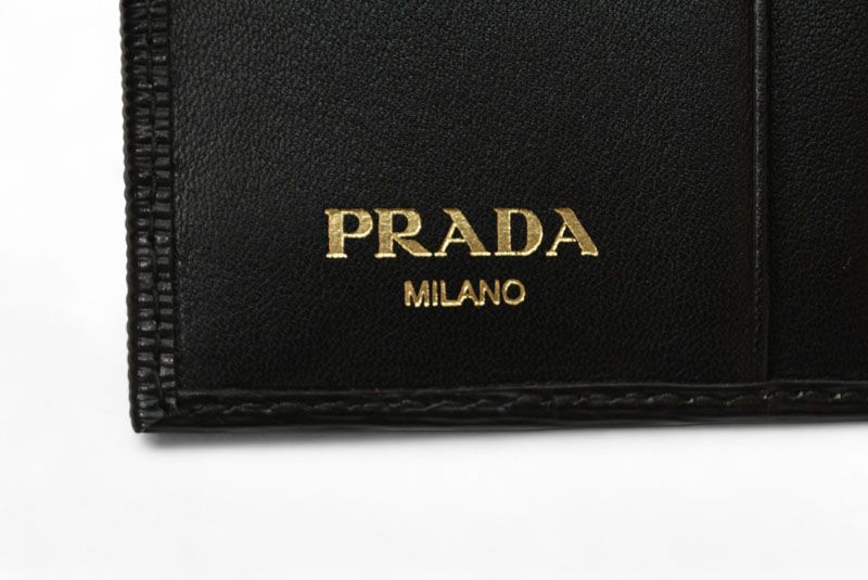 プラダ 二つ折り財布 ヴィッテロムーブ レザー ブラック PRADA 二