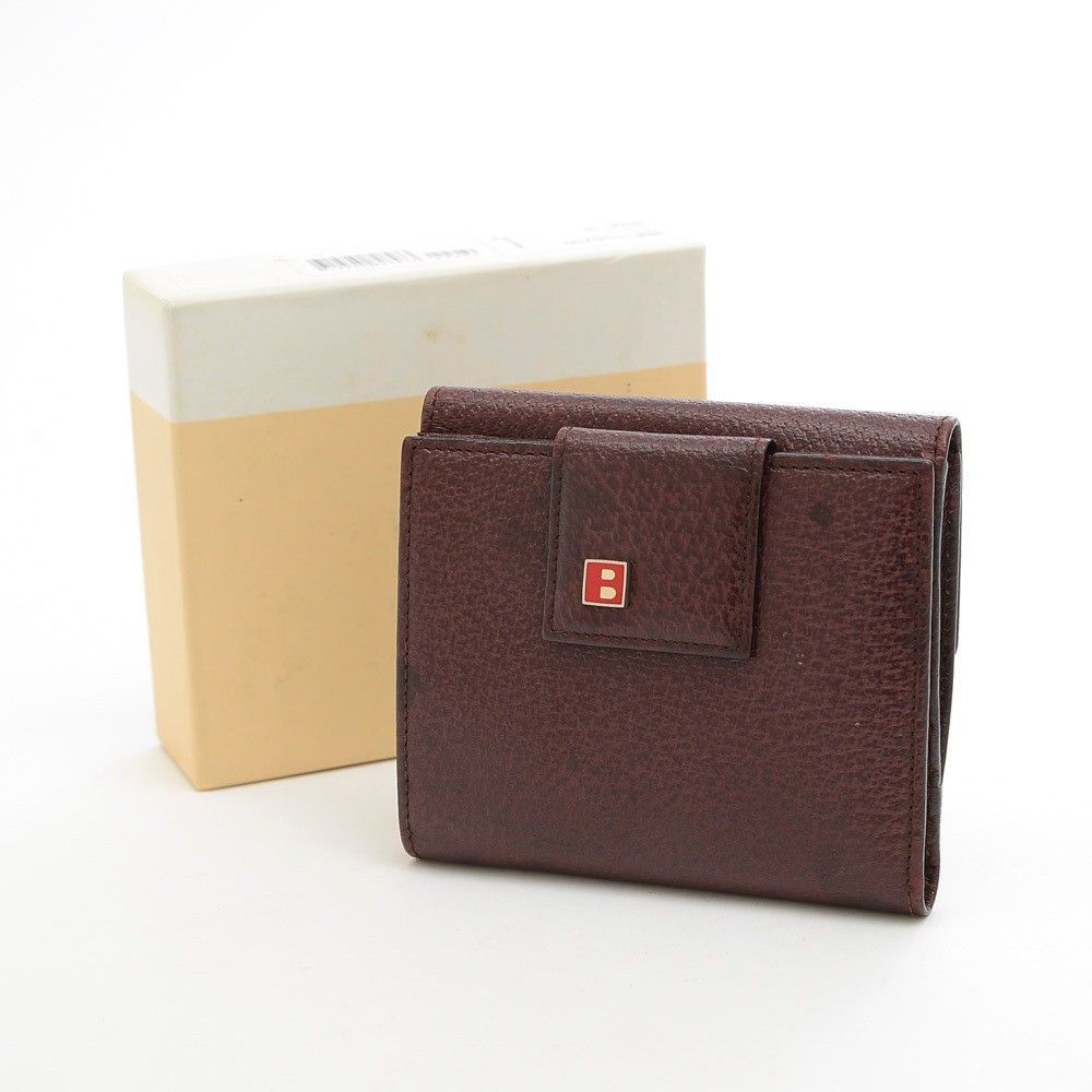 バリー 2つ折り財布 ミニウォレット Bロゴ 茶 ダークブラウン 