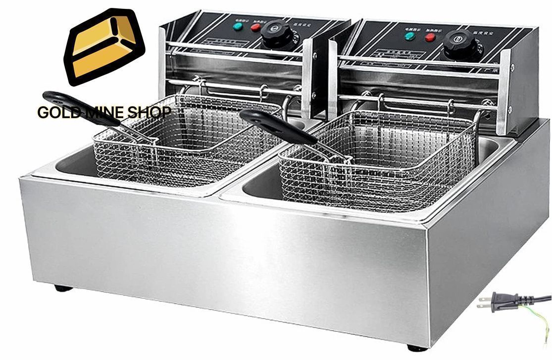業務用電気フライヤー 10L+10L 大容量ステンレスフライヤー電気 業務用電気フライヤー 10L+10L 大容量ステンレスフライヤー電気