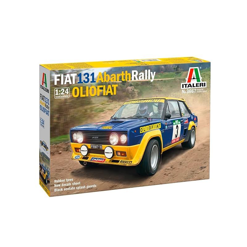 タミヤ イタレリー 1/24 新品デカール付き フィアット131 アバルト プジョー205 アウディークワトロラリー Italeri イタレリ 1⁄24 フィアット 131 アバルトラリー ORIO FIAT 日本語説明書付属 プラモデル IT3667