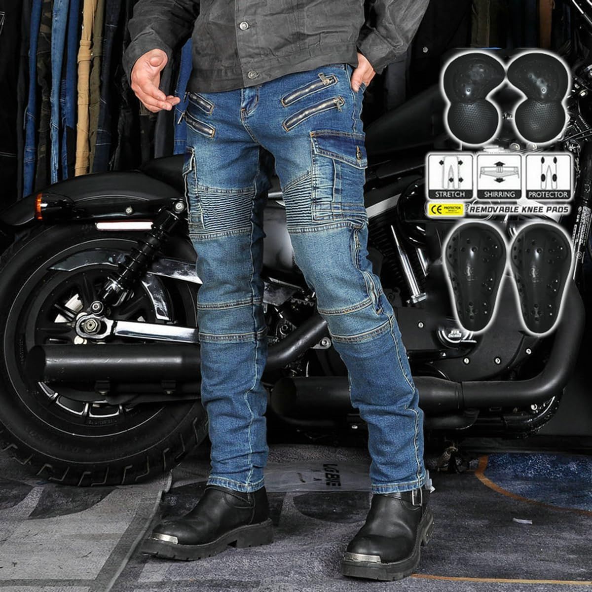プロテクター バイク用ジーンズ