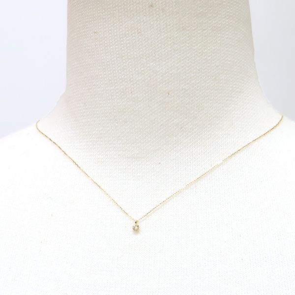 agete ダイヤモンド ネックレス 0.05ct K18 イエローゴールド agete ダイヤモンド ネックレス 0.05ct K18 イエローゴールド