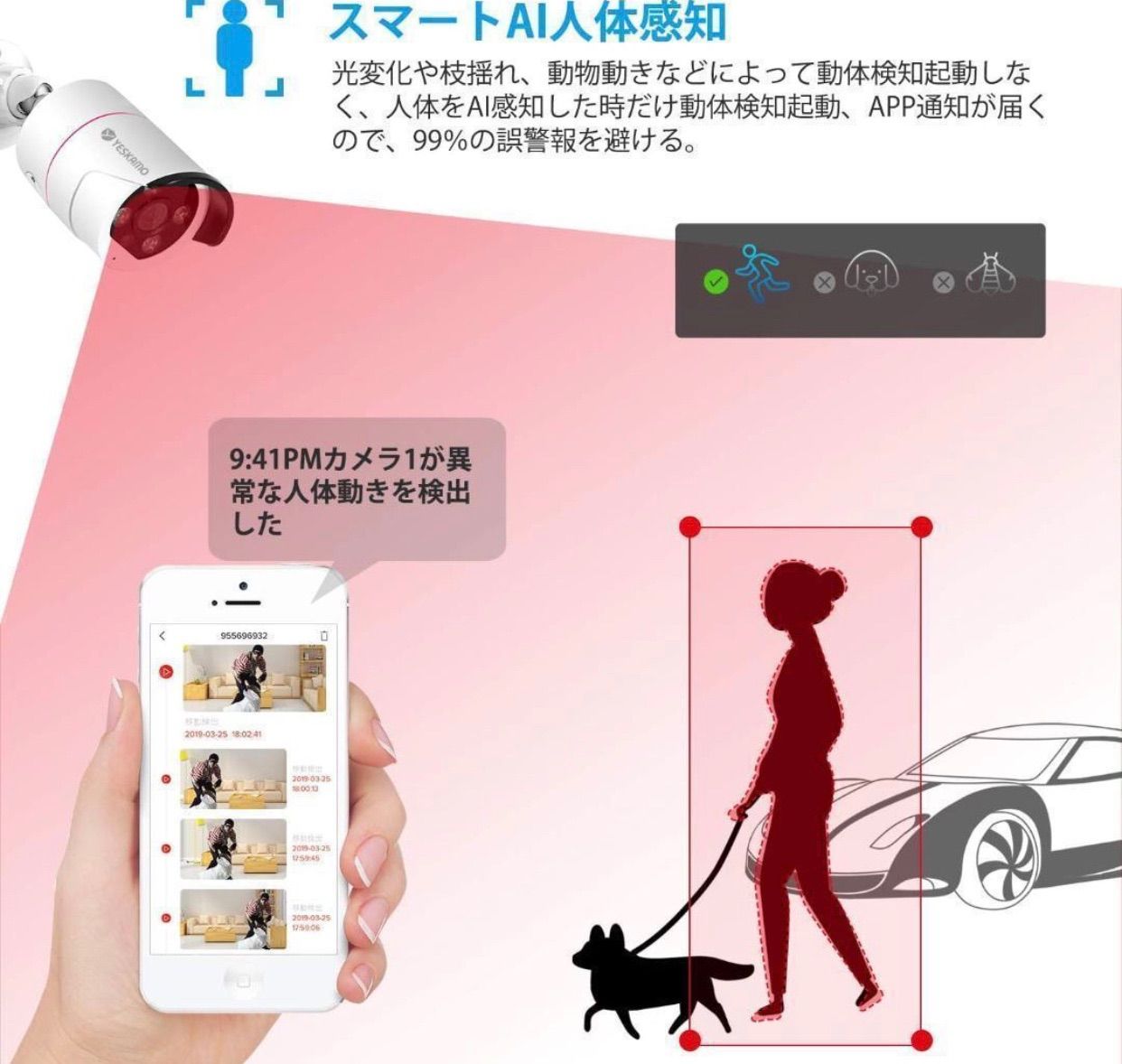 防犯カメラ センサー発光 双方向通話 録音 12インチモニター 防犯カメラ センサー発光 双方向通話 録音 12インチモニター