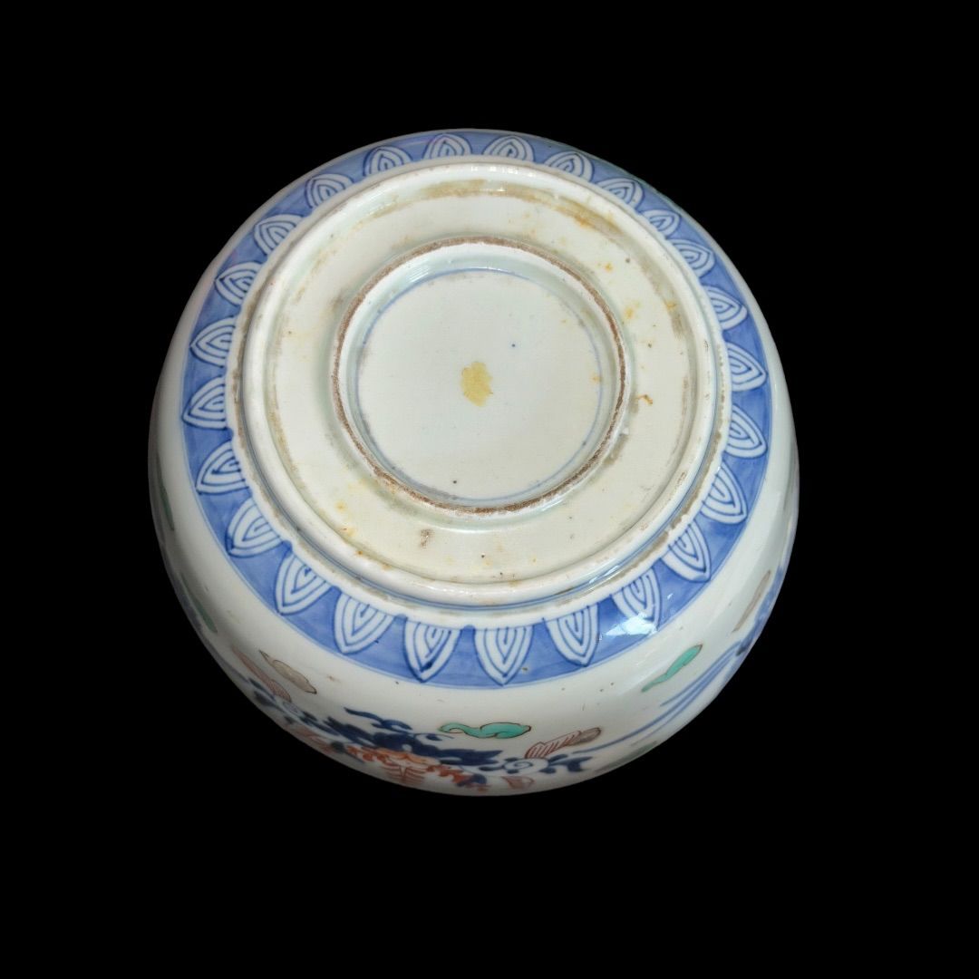 【明治期】伊万里焼 飾皿 40cm 古伊万里写し 裏絵有　大皿 骨董 和モダン 明治期】伊万里焼 飾皿 40cm 古伊万里写し 裏絵有 大皿 骨董 和
