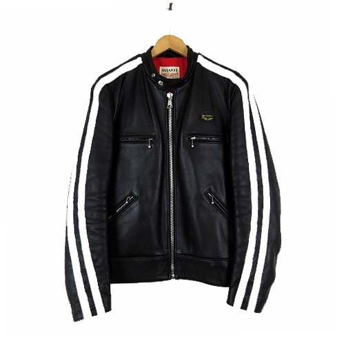ルイスレザー LEWIS Leathers AVIAKIT ツインストライプス スーパースポーツマン Twin stripes Super Sportsman シングル ライダースジャケット 本革 レザー L 40 黒 ブラック 白 英国製