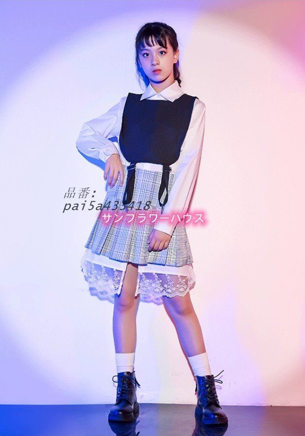 女の子 ダンス衣装 黒 セットアップ レディース ダンススーツ ジャズダンス HIPPOP ヒップホップ シャツ K-POP 衣装大人 pai5a433418