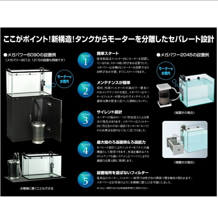 ジェックス メガパワー９０１２ 新品未使用 外部式フィルター - 魚用品